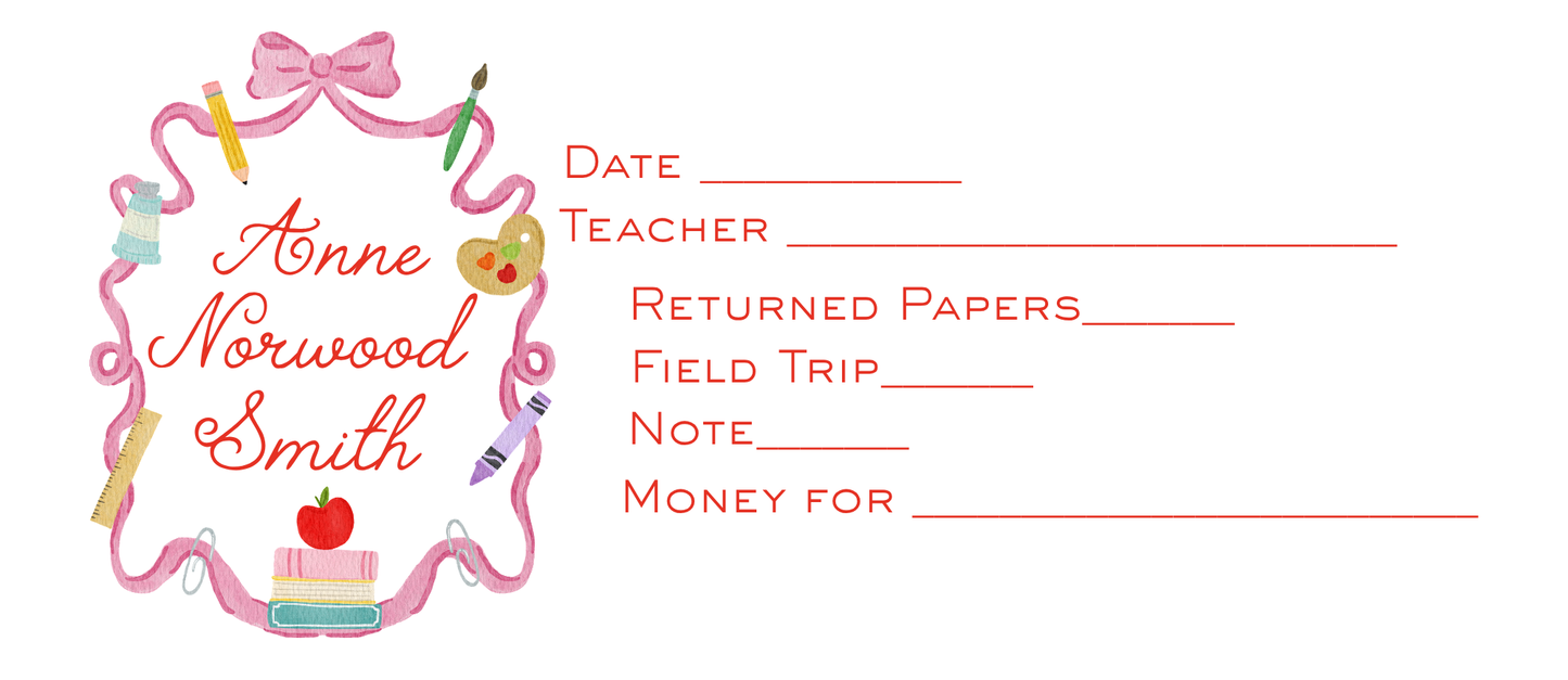 PINK SCHOOL ENVELOPES