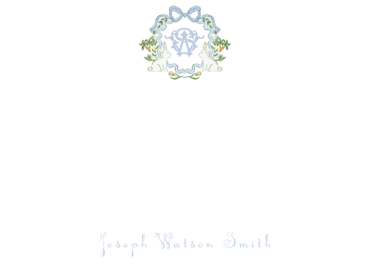 sweet blue bunny stationery