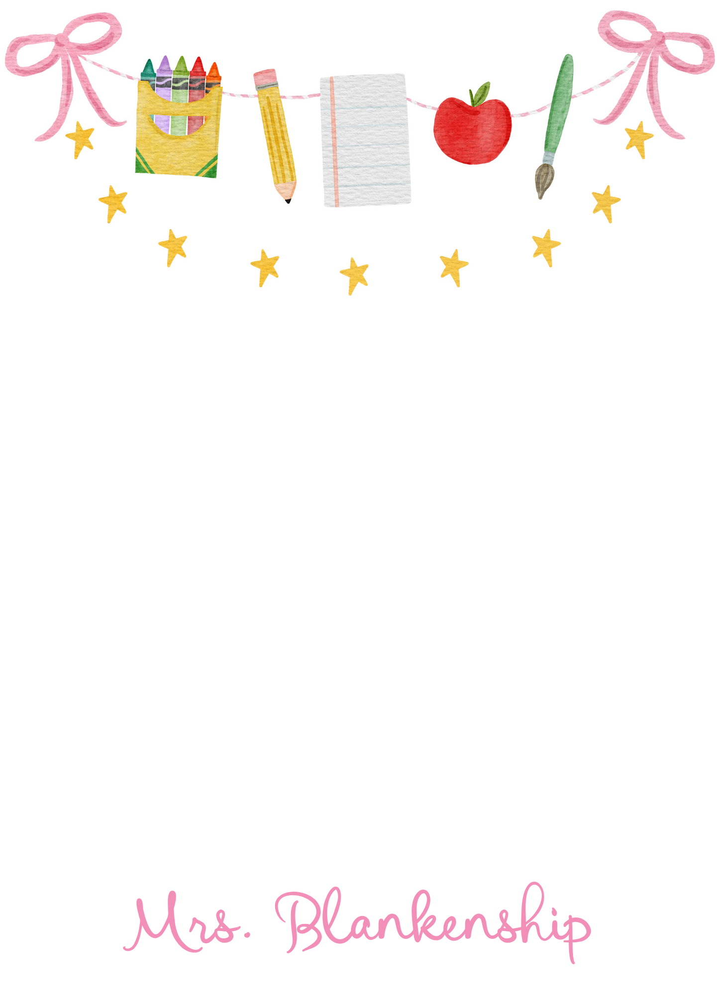 BACK TO SCHOOL GARLAND NOTEPAD 5X7