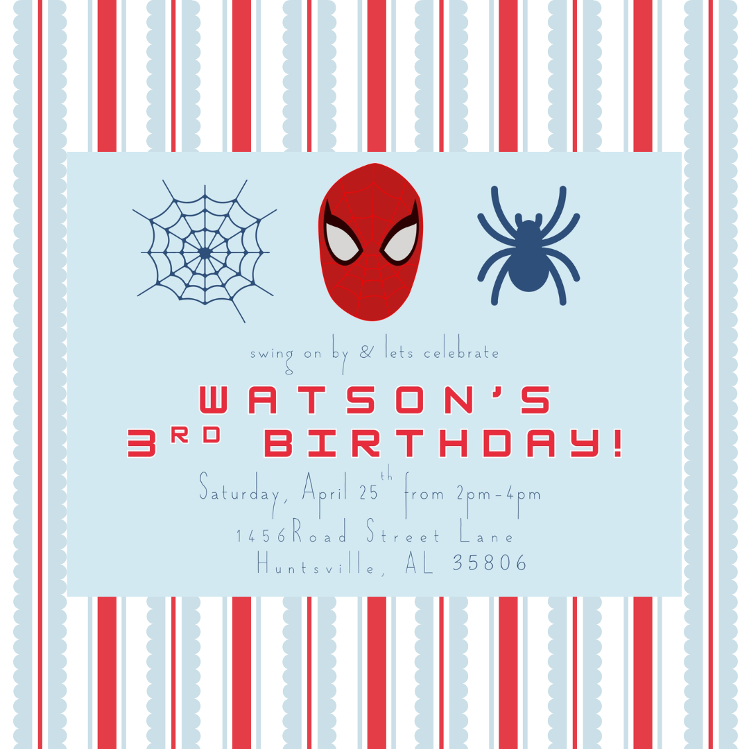 SPIDEY INVITATION (HORIZONTAL)