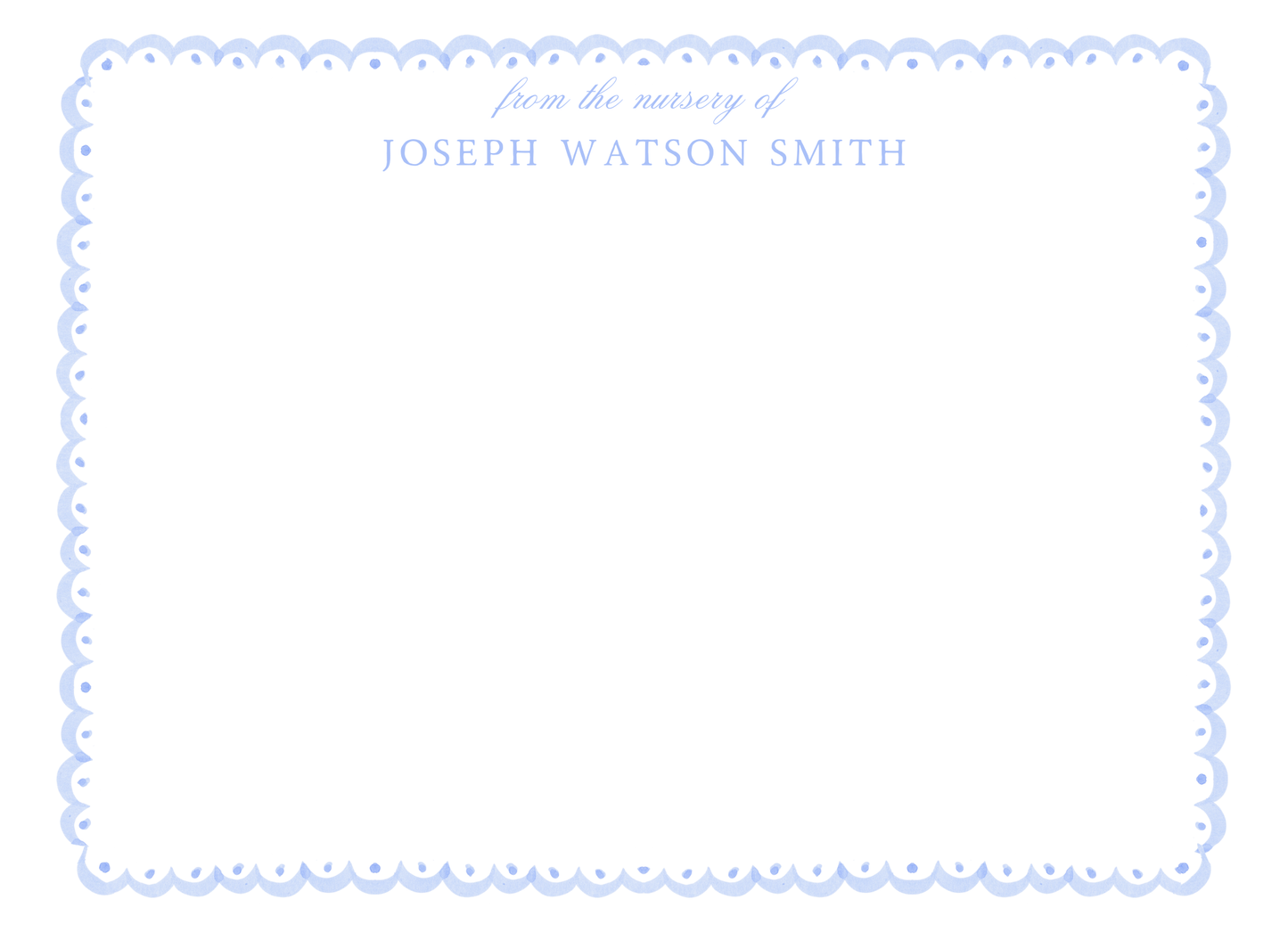 scalloped nursery cards