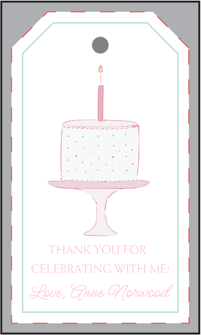 birthday cake celebrate gift tags