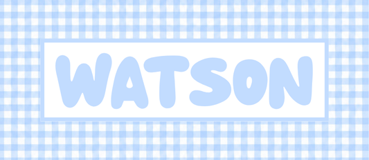 GINGHAM RECTANGLE VINYL LABEL
