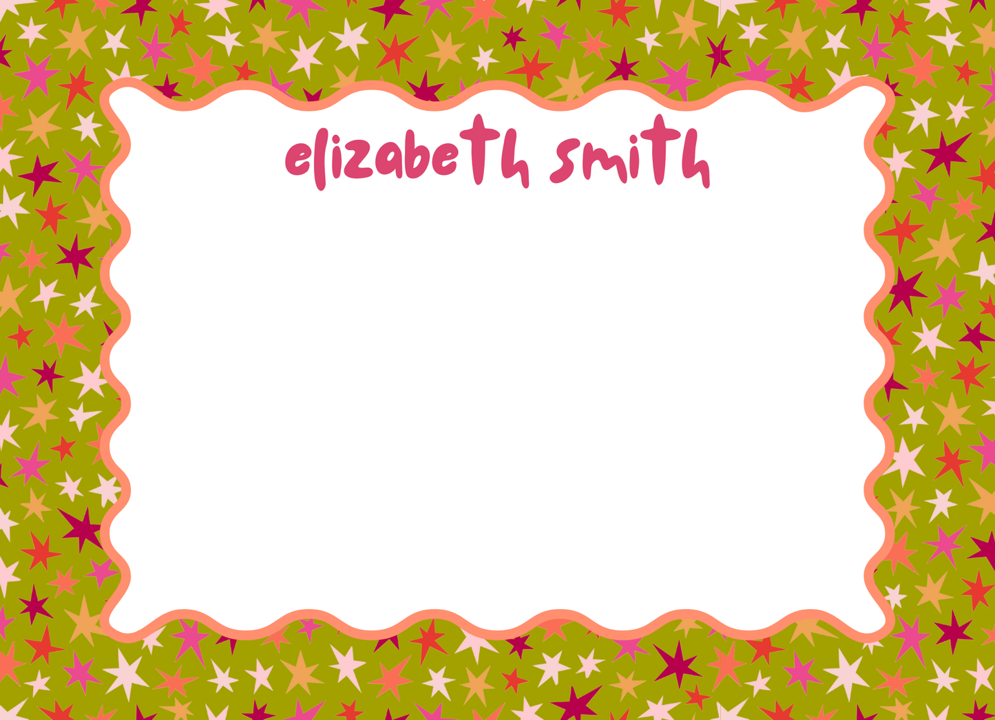multi color stars stationery