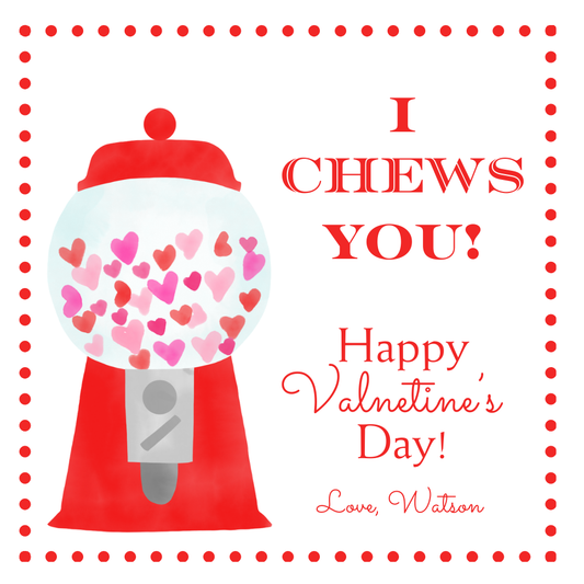 I CHEWS YOU VALENTINE RED