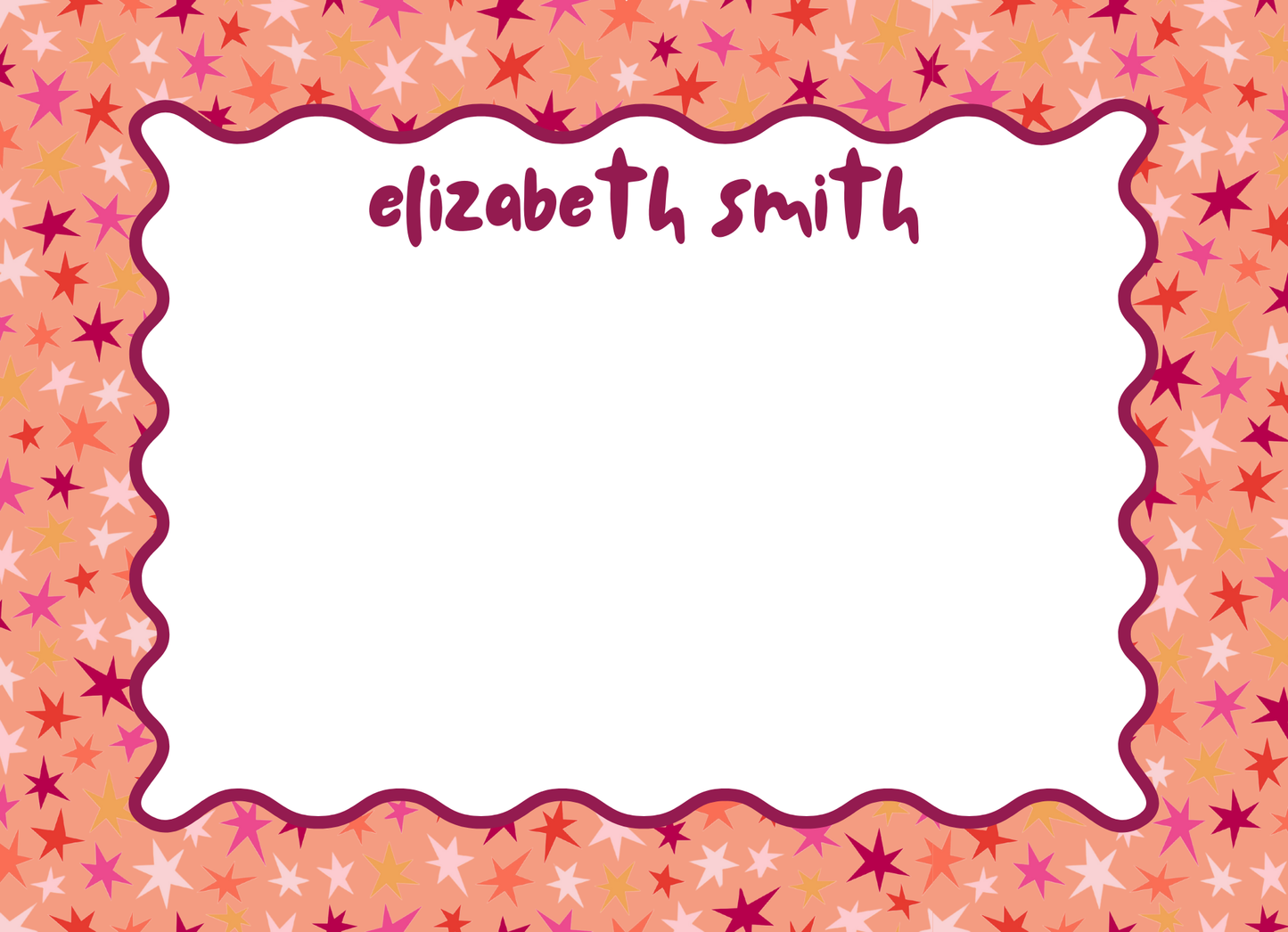 multi color stars stationery