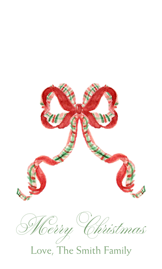 RED BOW GIFT TAG