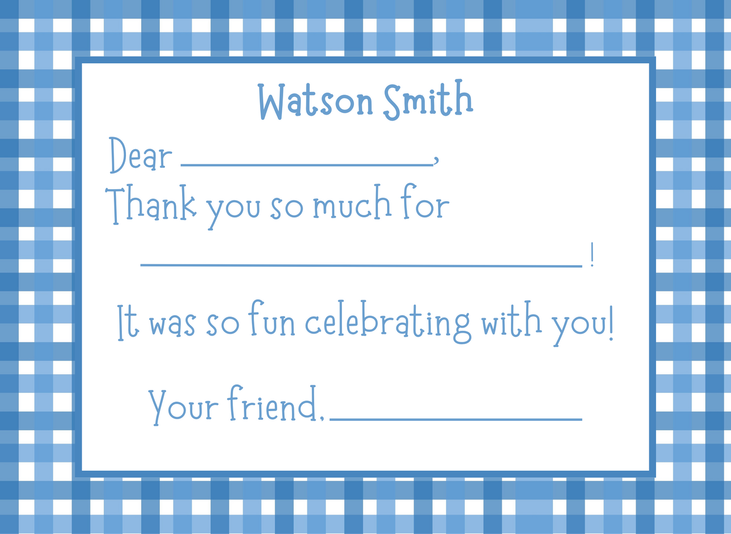 birthday party thank you notes