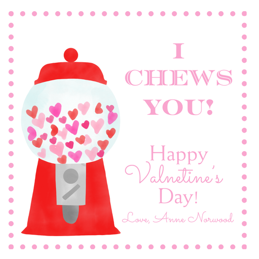 I CHEWS YOU VALENTINE PINK