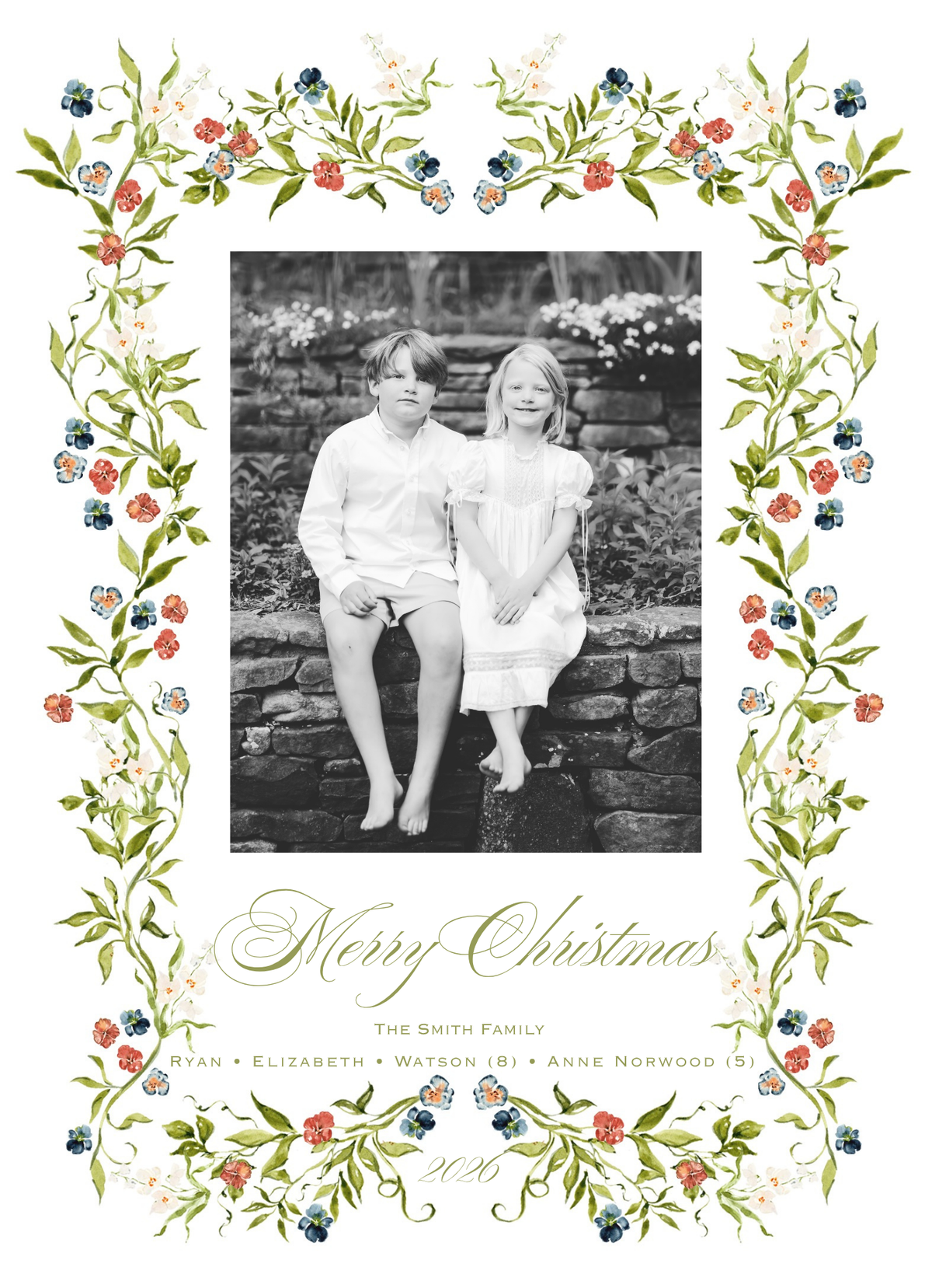 FLORAL HOLIDAY CARD