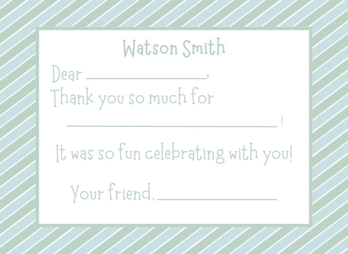 birthday party thank you notes