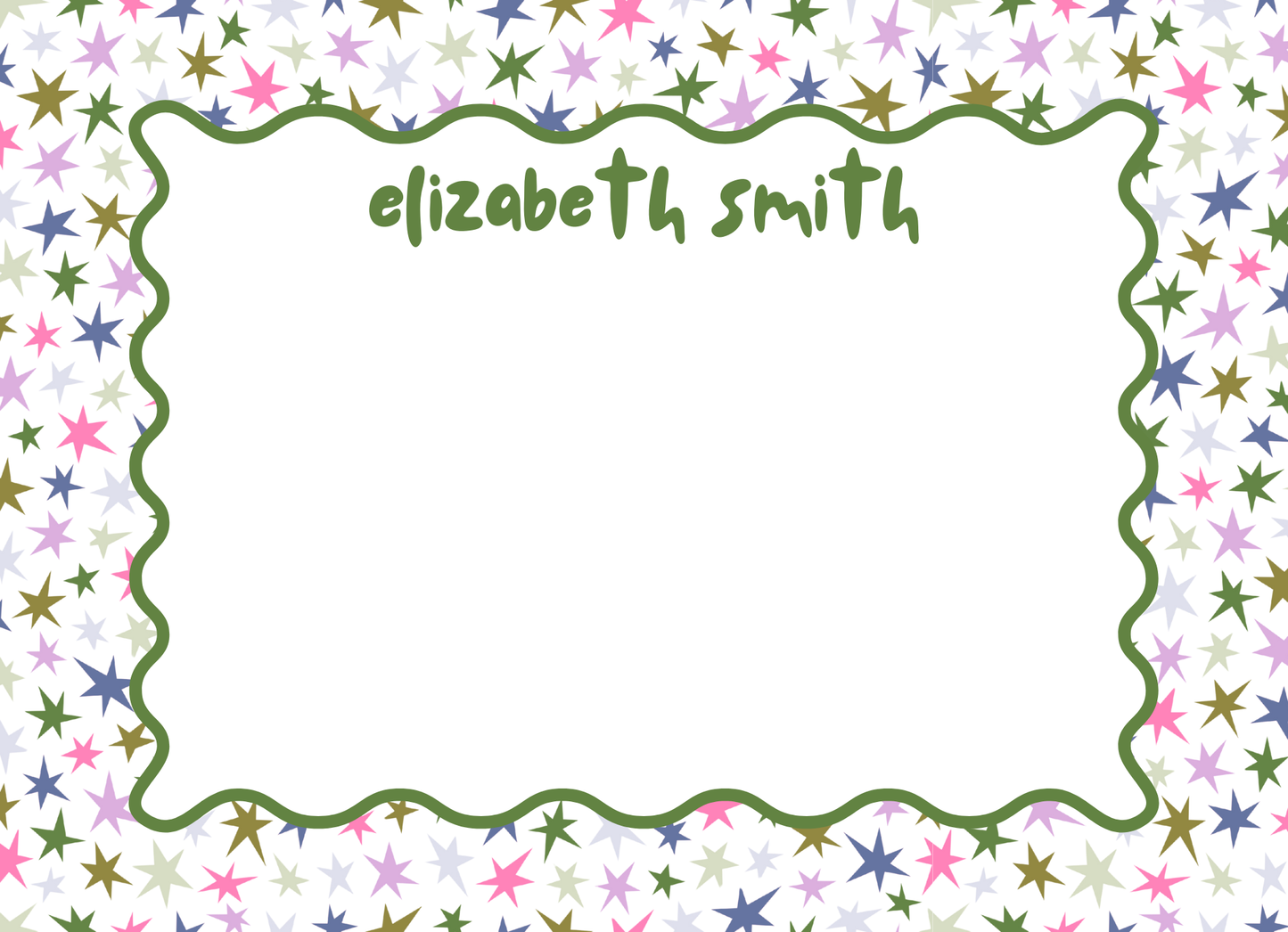 multi color stars stationery
