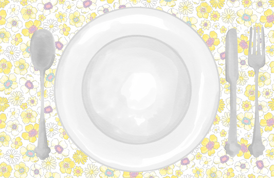 YELLOW FLORAL PLACE SETTING PLACEMAT