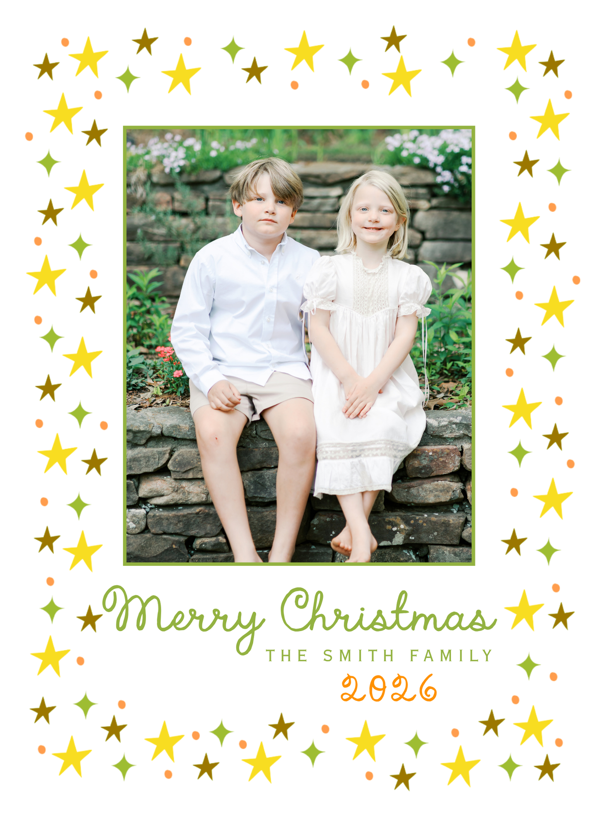 COLORFUL STARS CHRISTMAS CARD