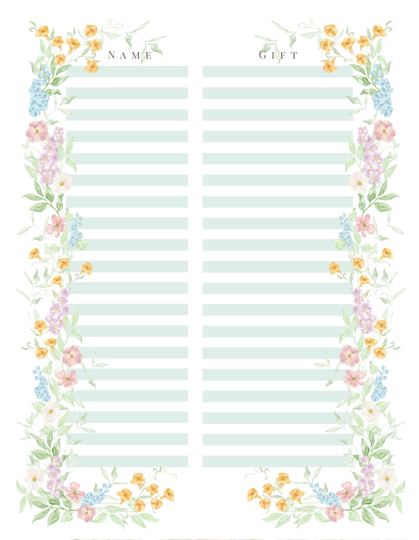 WEDDING GIFT LIST TRACKER NOTEPAD