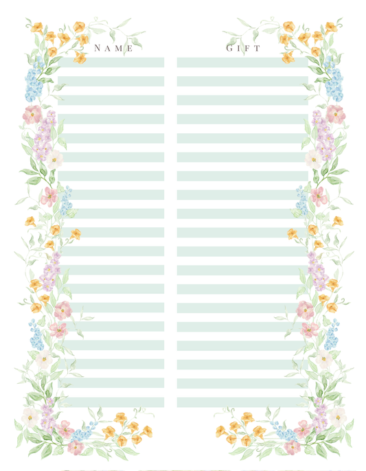 WEDDING GIFT LIST TRACKER NOTEPAD