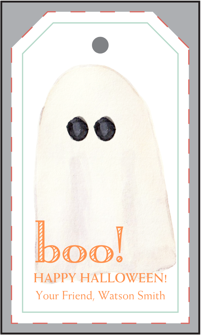 SWEET LITTLE BOY GHOST GIFT TAG