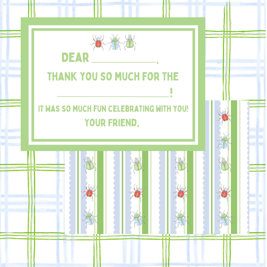 BUG PARTY THANK YOU CARDS