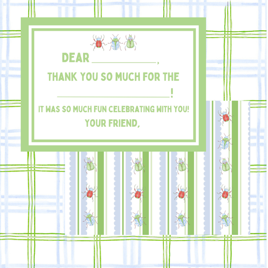 BUG PARTY THANK YOU CARDS