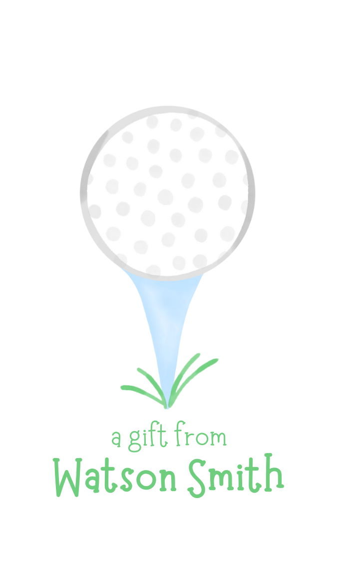 gold ball gift tag