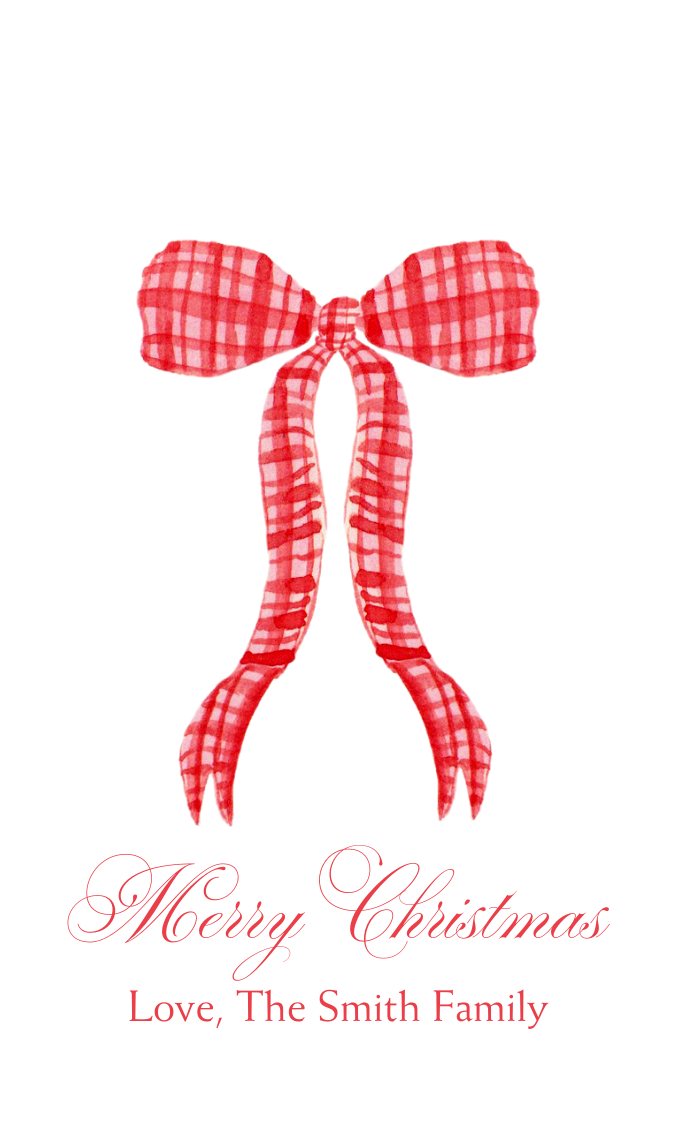 RED BOW GIFT TAG