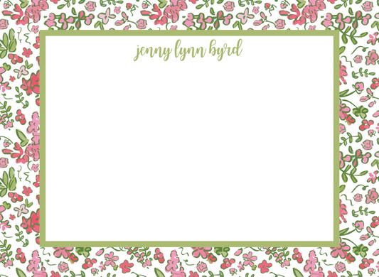 pink & green stationery