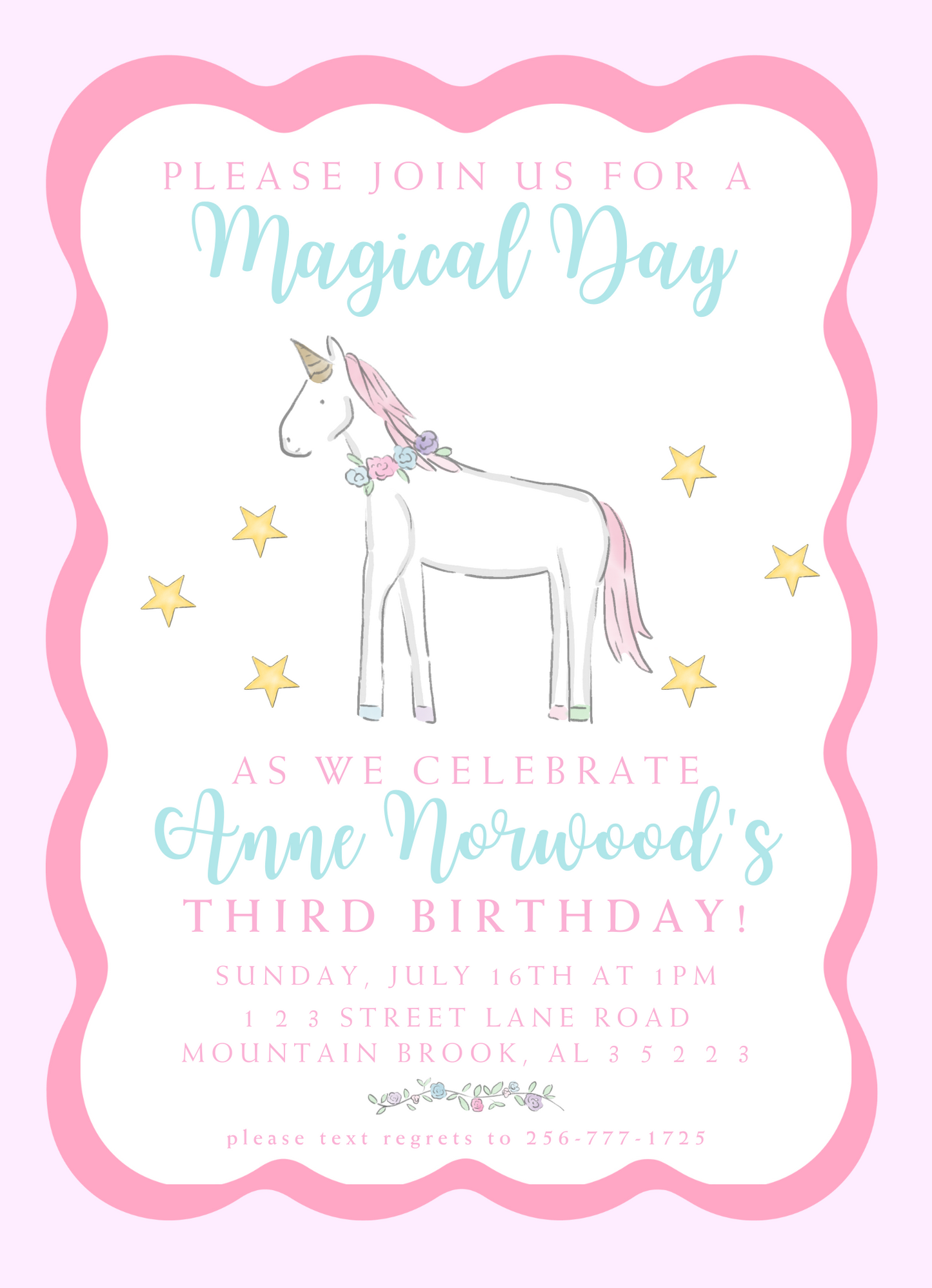 MAGICAL UNICORN INVITATION