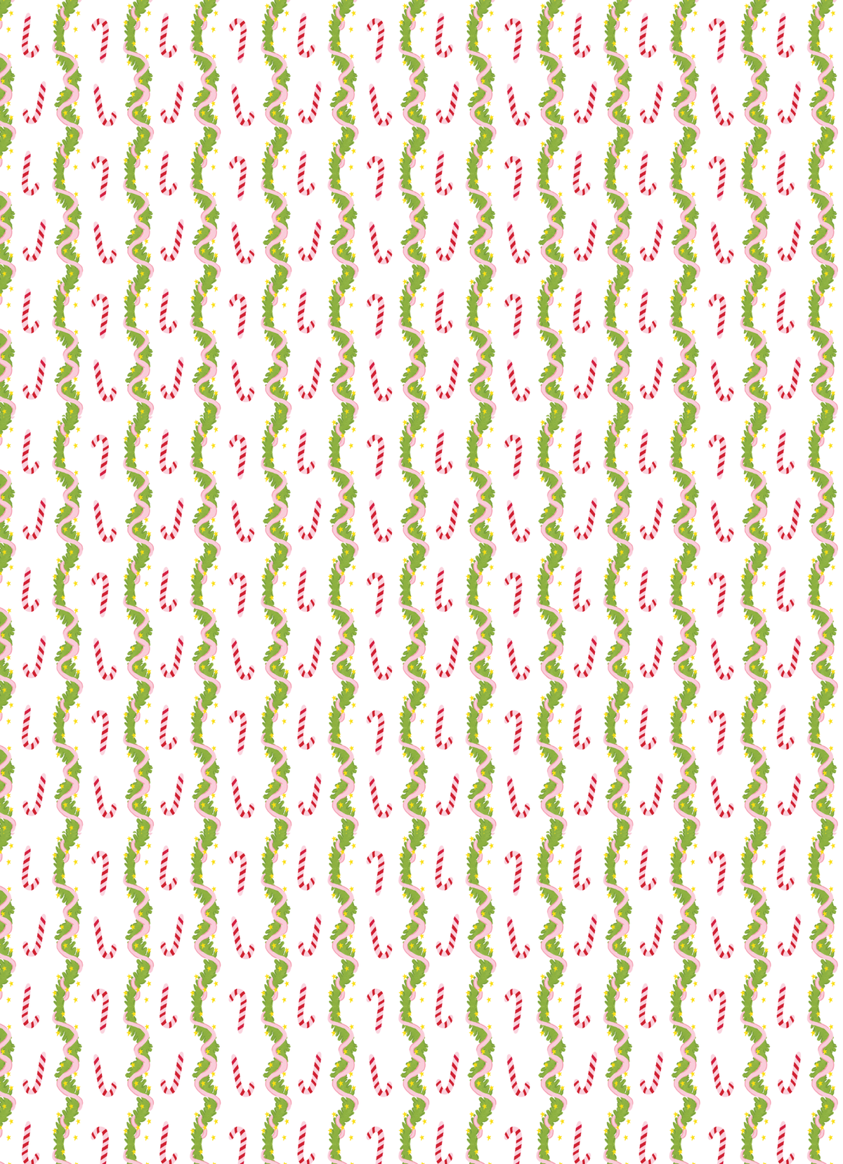 SQUARE STRIPE: CANDY CANE LANE GARLAND CHRISTMAS CARD