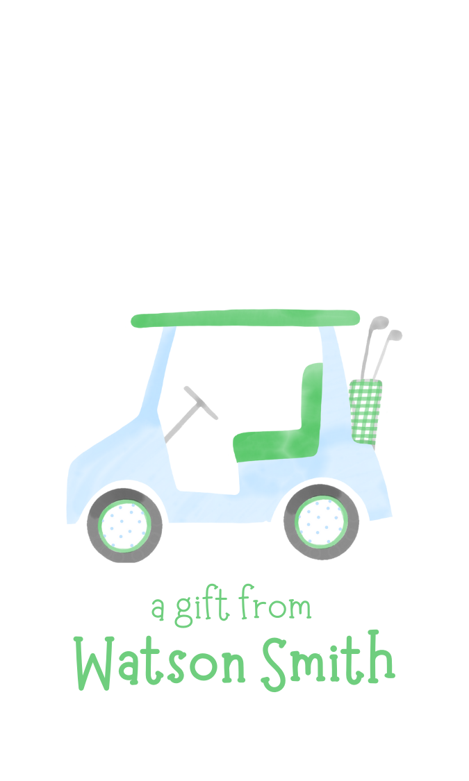 golf cart gift tag