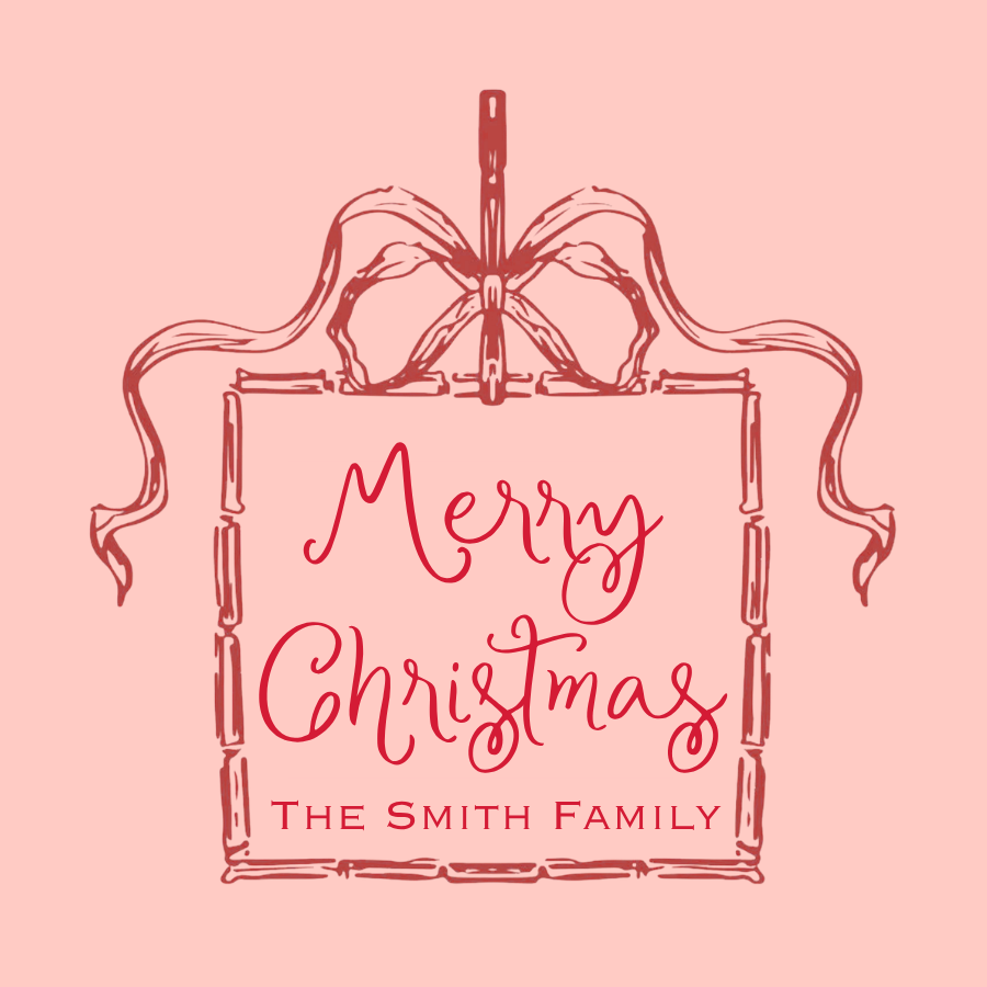 PRESENT RIBBON SQUARE GIFT TAG