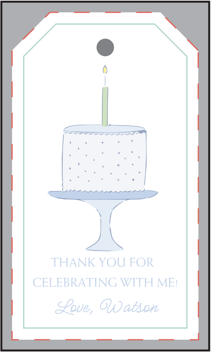 birthday cake celebrate gift tags