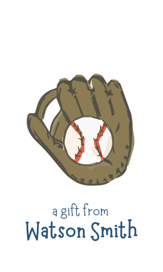 baseball glove gift tag