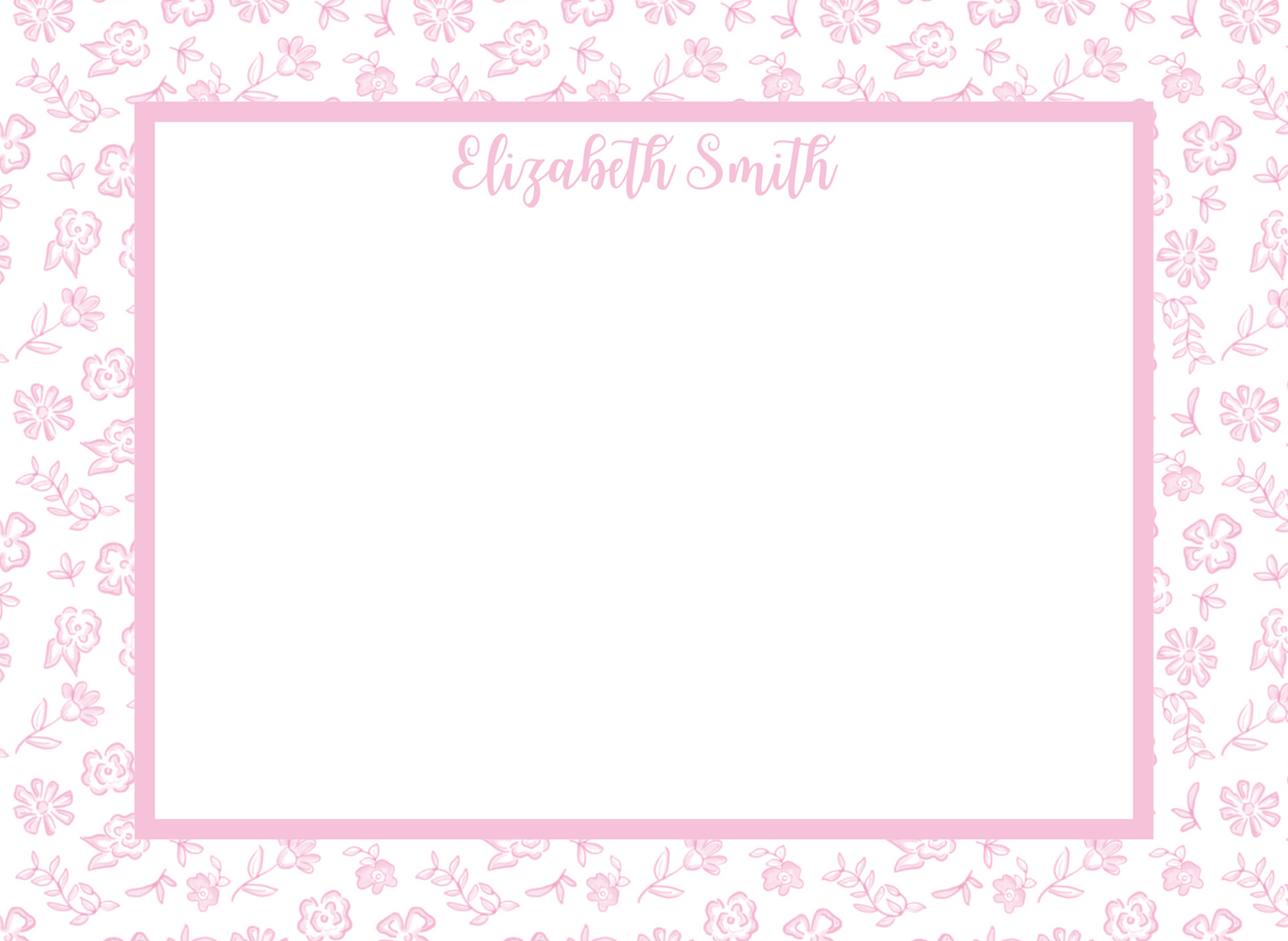 pink floral stationery