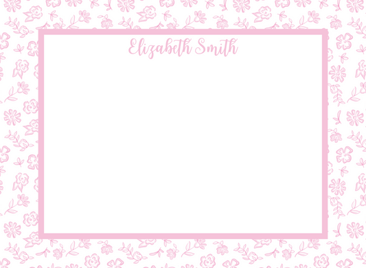 pink floral stationery