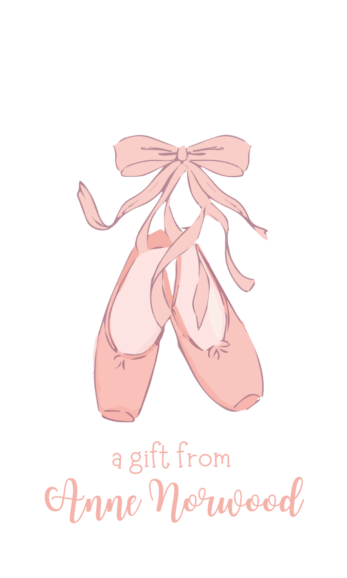 Ballet shoes gift tag