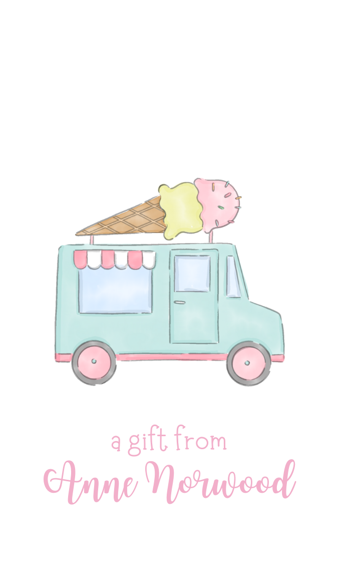 ice cream truck gift tag