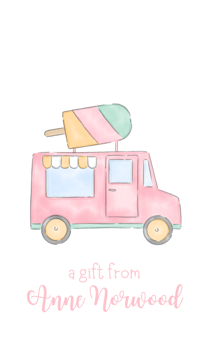 ice cream truck gift tag