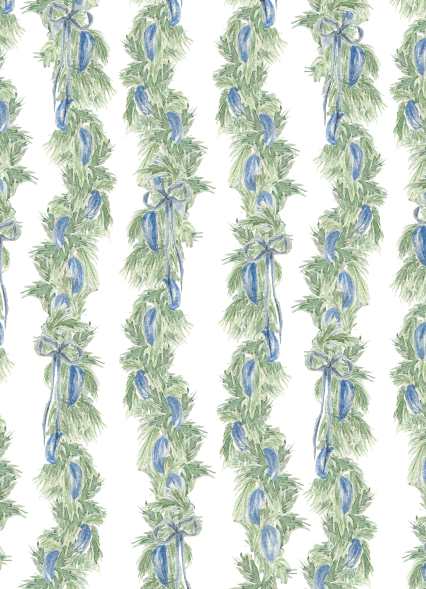 BLUE GARLAND CHRISTMAS CARD