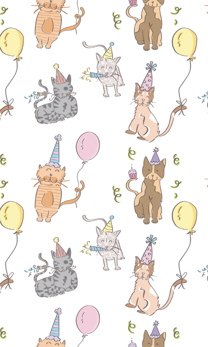 party cat gift tag