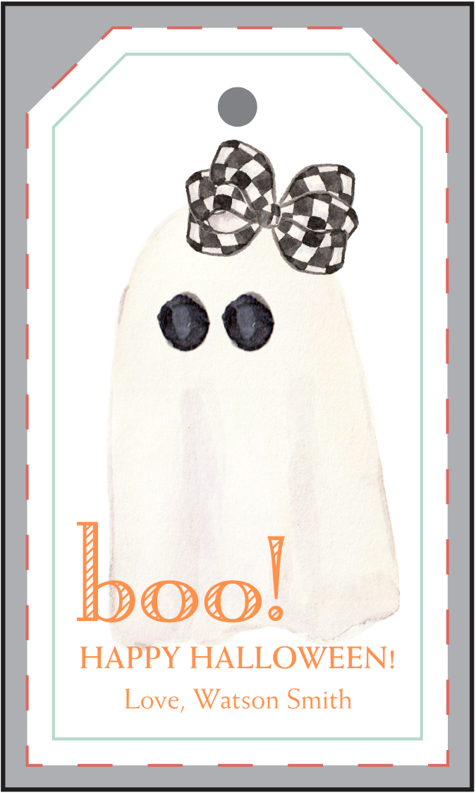 SWEET LITTLE BOW GHOST GIFT TAG