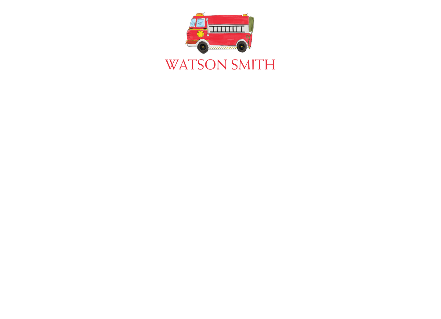 firetruck stationery