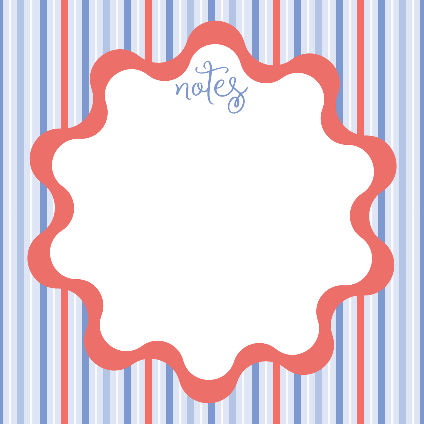 RED + WHITE + BLUE STRIPES  NOTEPAD