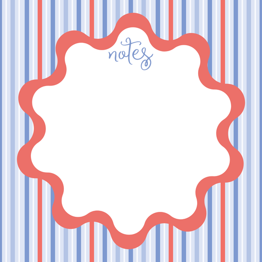 RED + WHITE + BLUE STRIPES  NOTEPAD