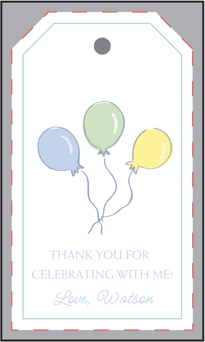 birthday balloons celebrate gift tags