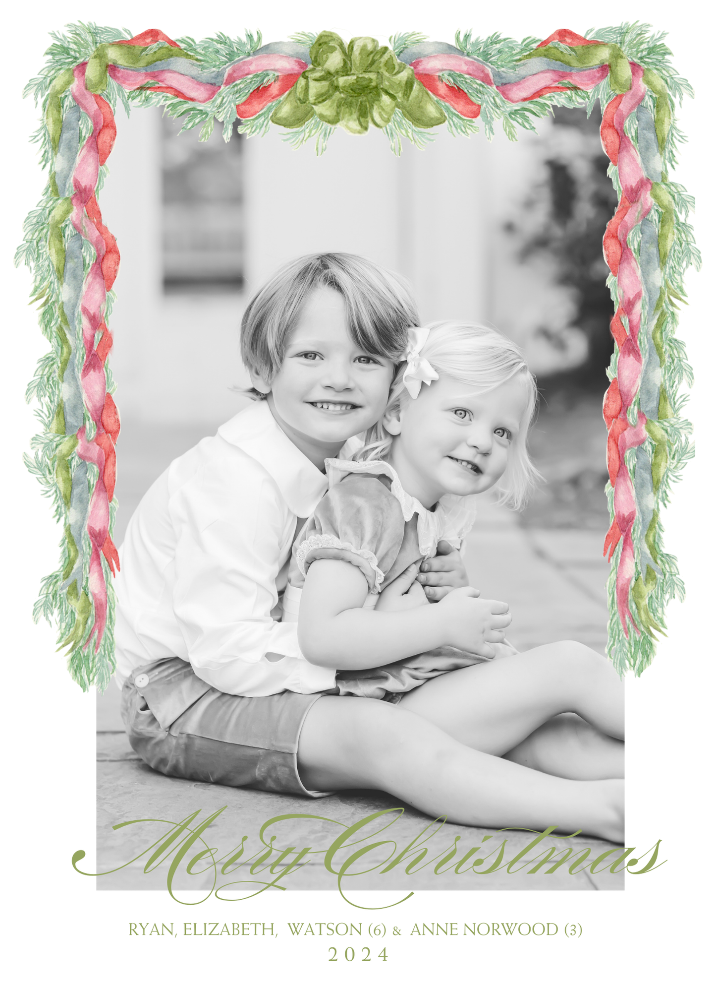 COLORFUL GARLAND CHRISTMAS CARD