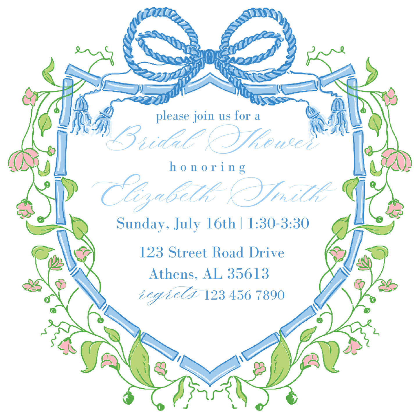 FLORAL CREST INVITATION