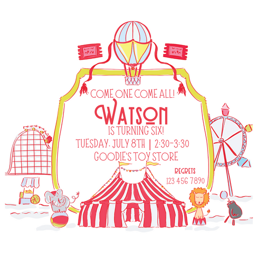 circus birthday party invitation