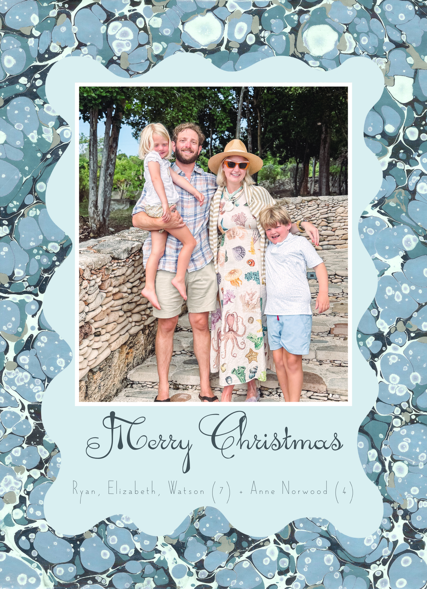 MERRY MARBLE Christmas card