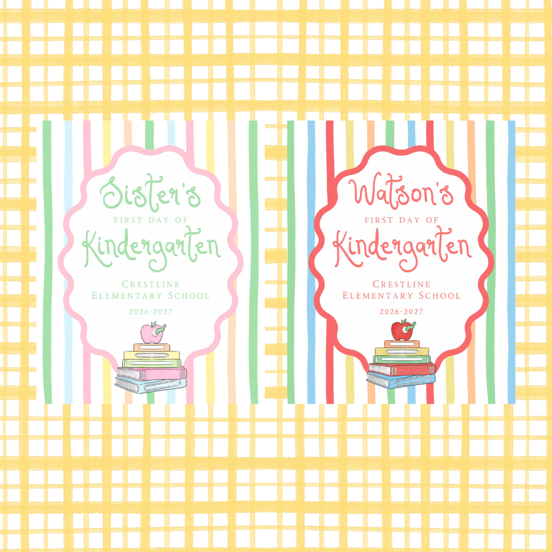 STRIPE BO0K WORM BACK TO SCHOOL SIGN