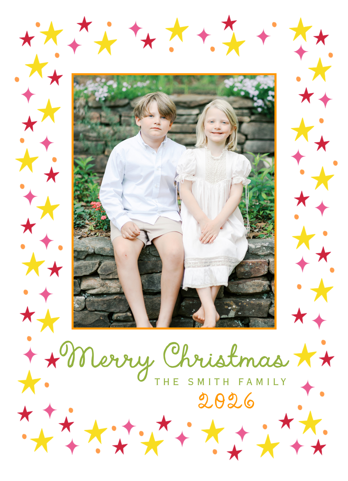 COLORFUL STARS CHRISTMAS CARD